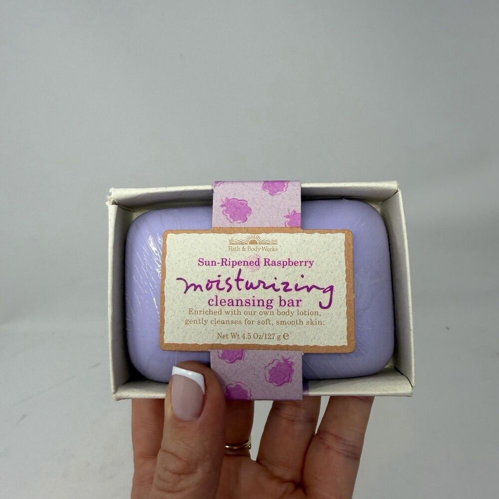 Vintage Bath & Body Works Sun-Ripened Raspberry Bar Soap 4.5 oz Cleansing NOS